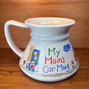 No Spill Travel Coffee Tea Cup My Mom's Car Mug Kid's Crayon Design Wide Base